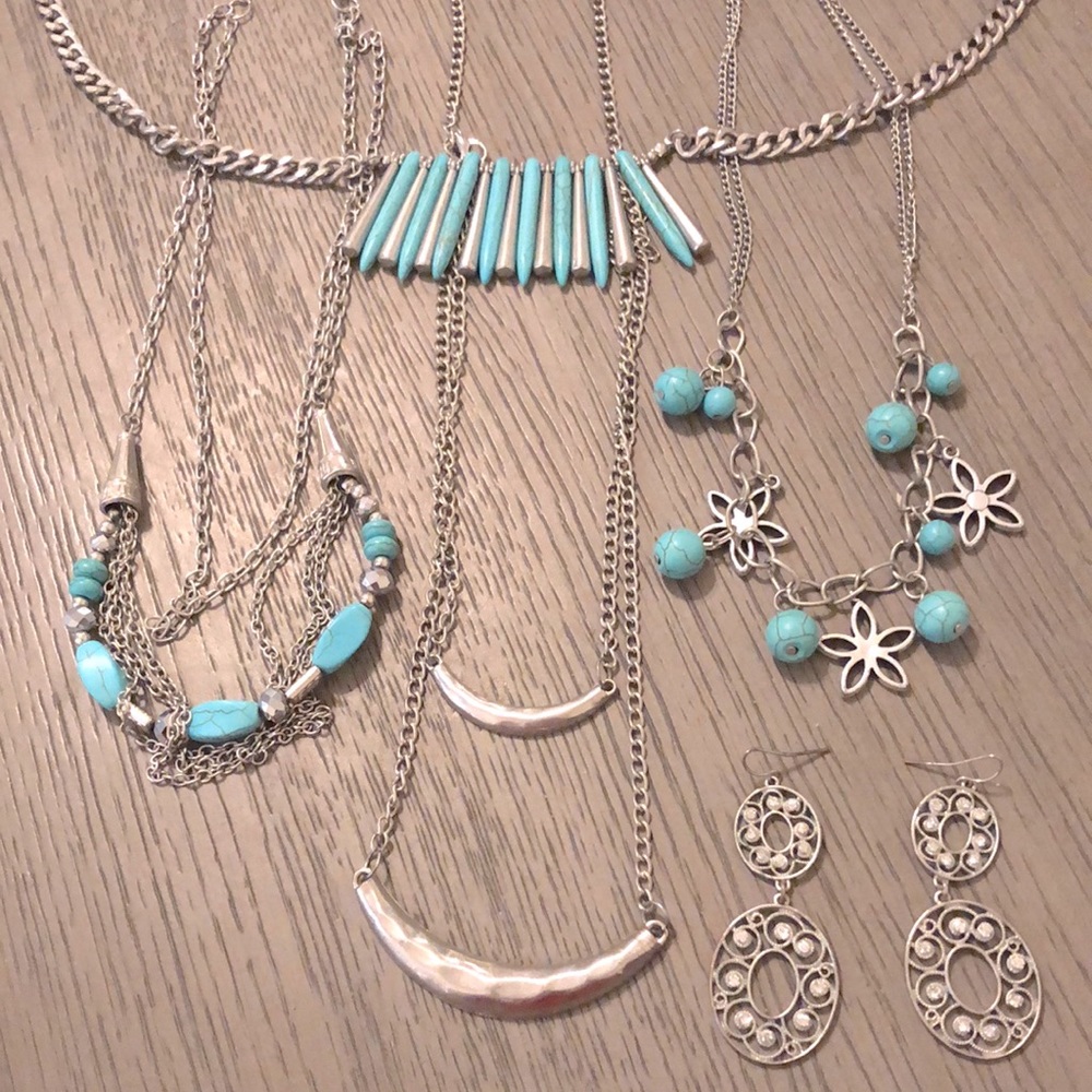 5 Piece, Turquoise Silvers Bundle